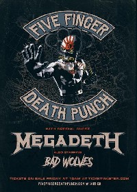 Five Finger Death Punch: мерникът е 20-20 заедно с Megadeth Five Finger Death Punch: мерникът е 20-20 заедно с Megadeth